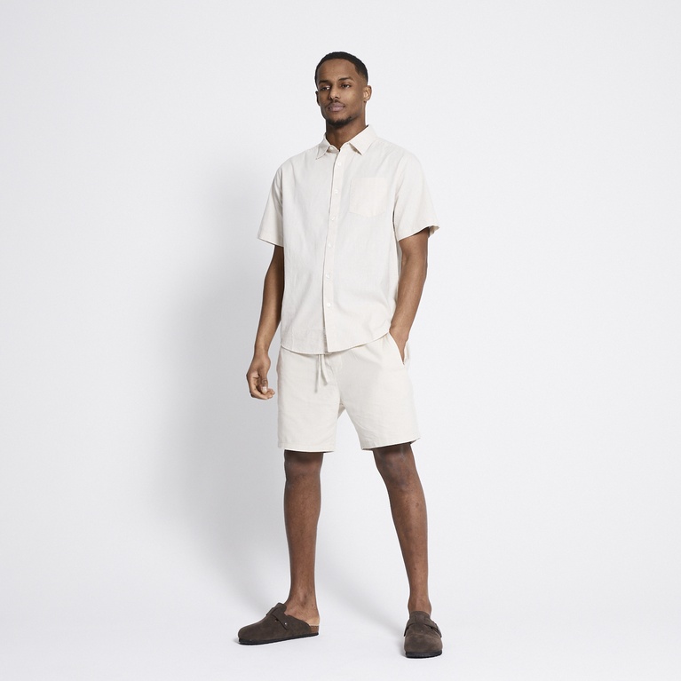 Linen blend shorts "August" Light Beige